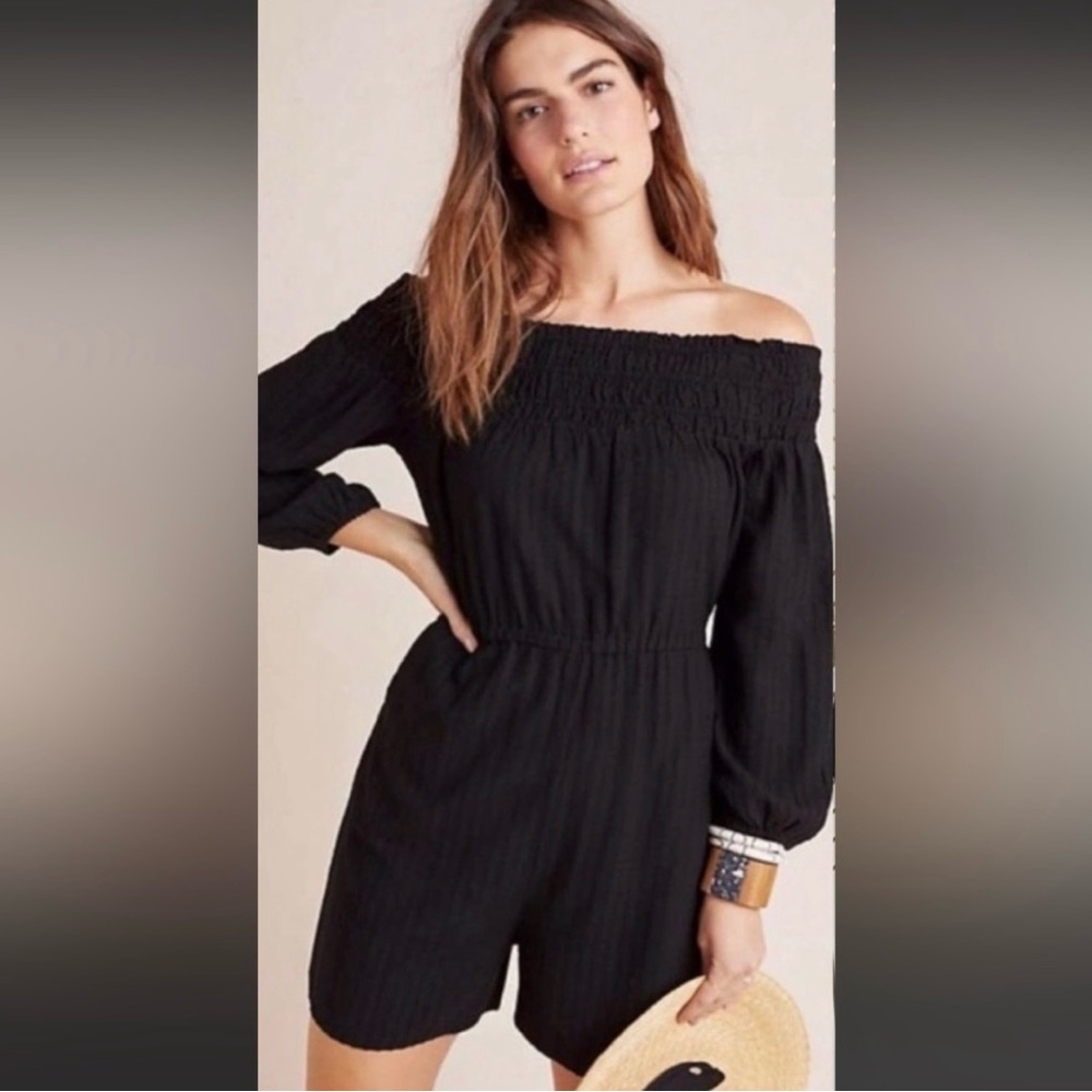 NWT- Amadi Velacruz Anthropologie Off-The-Shoulder Romper w/Shorts - Size: Small
